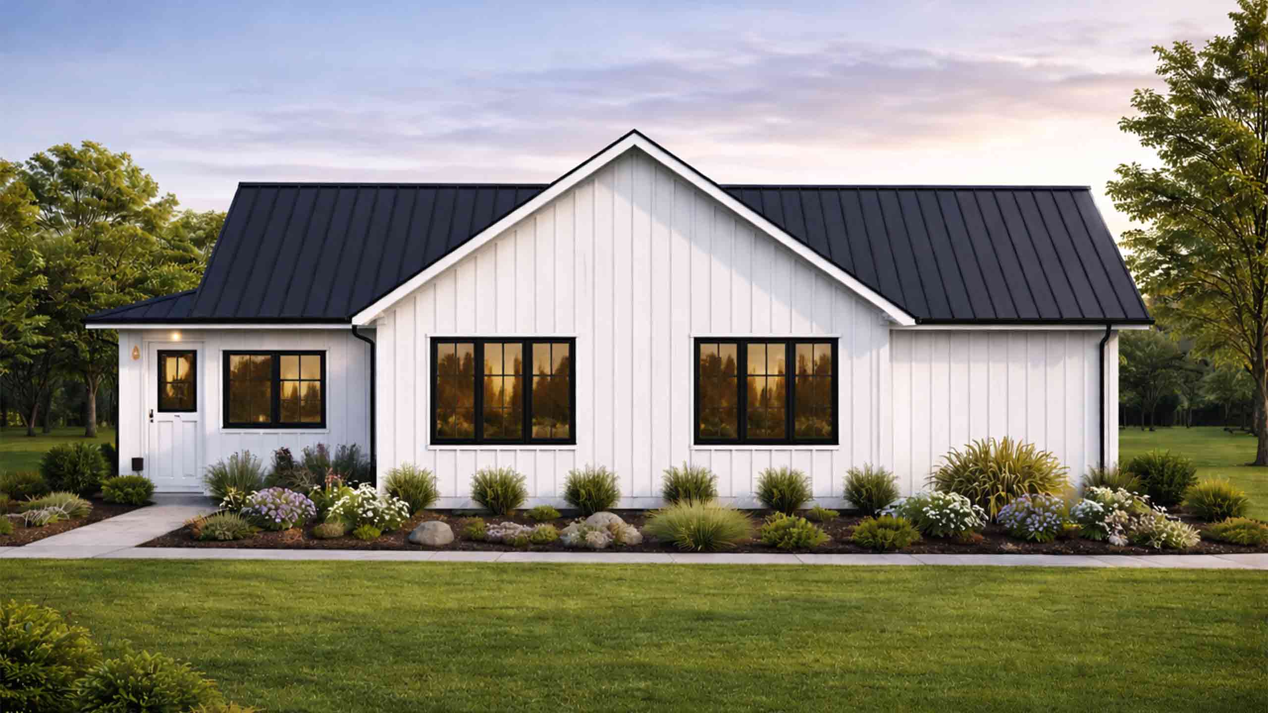 Right Elevation of 4 BHK Modern Farmhouse