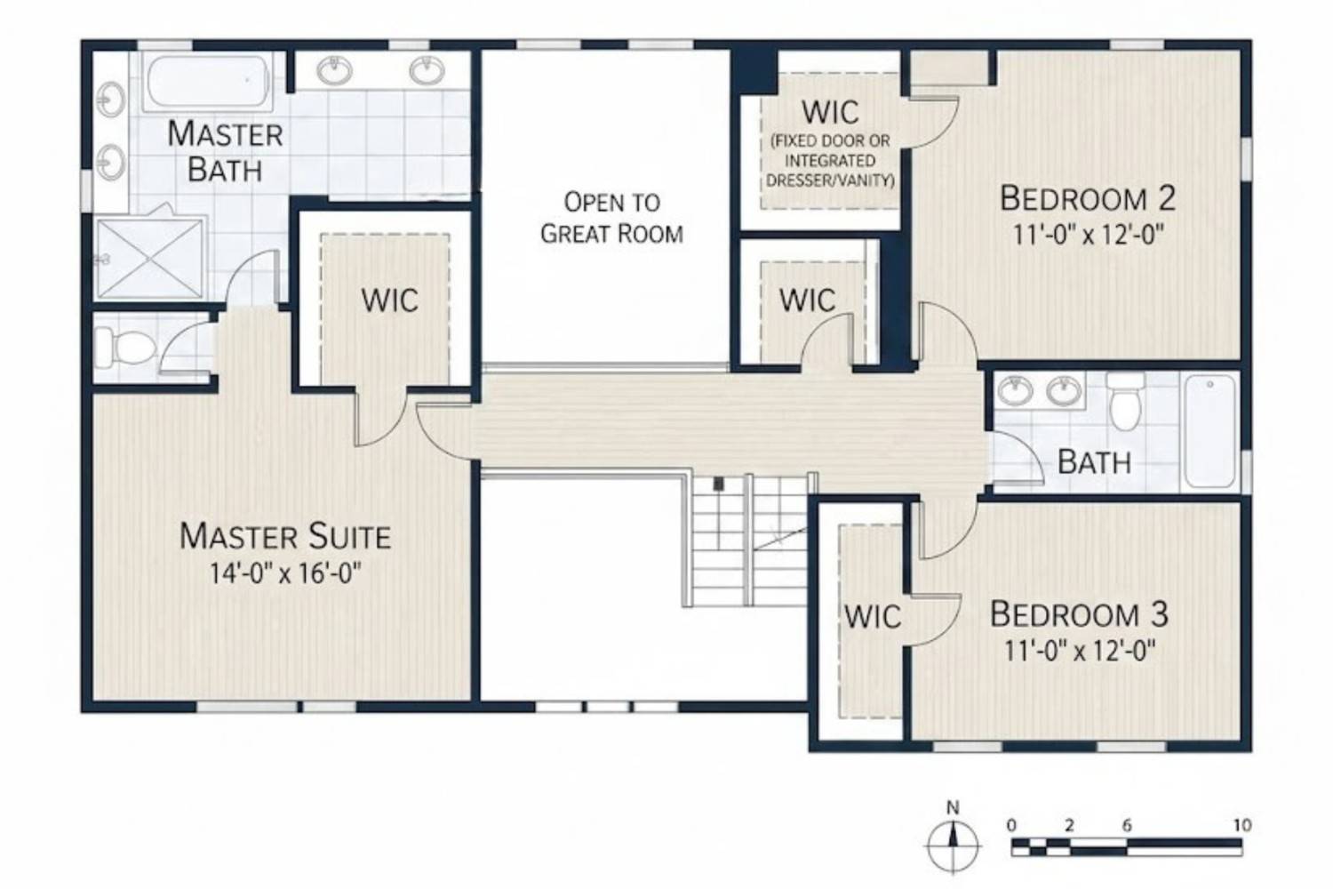 Upper floor Blueprint of Modern Black Farmhouse Plans with Pool & Luxury Outdoor Living