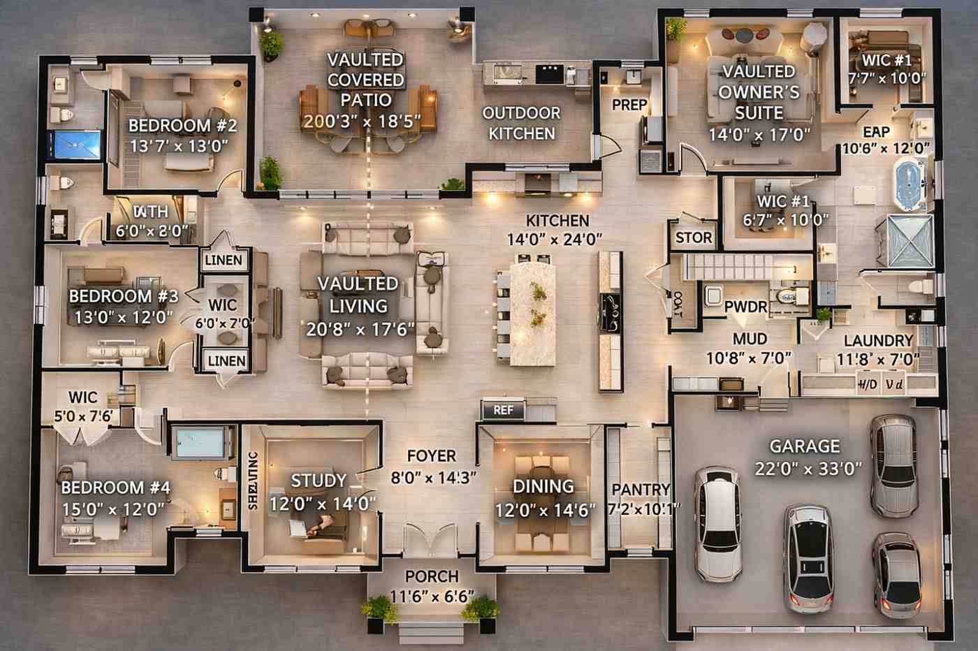3D View of Floor Plan