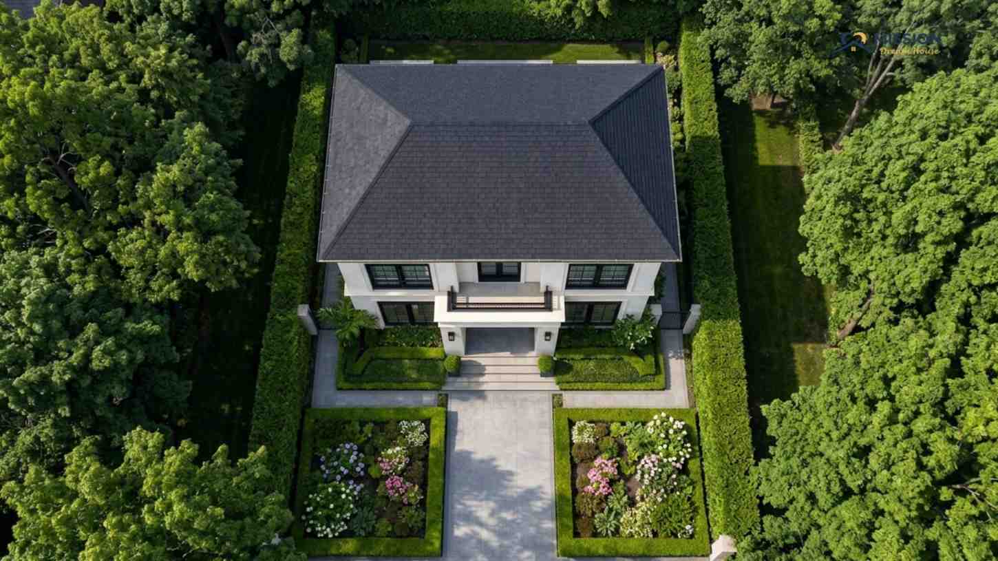 Top Elevation of 5-BHK Modern Mansion House