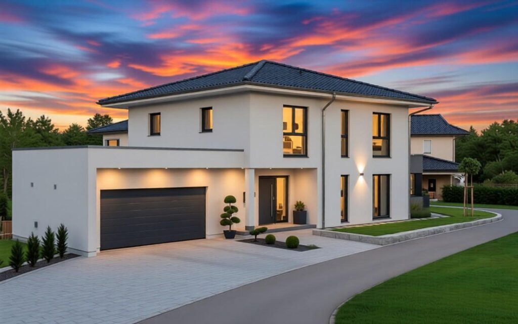 Left Elevations of 4 BHK Contemporary Home