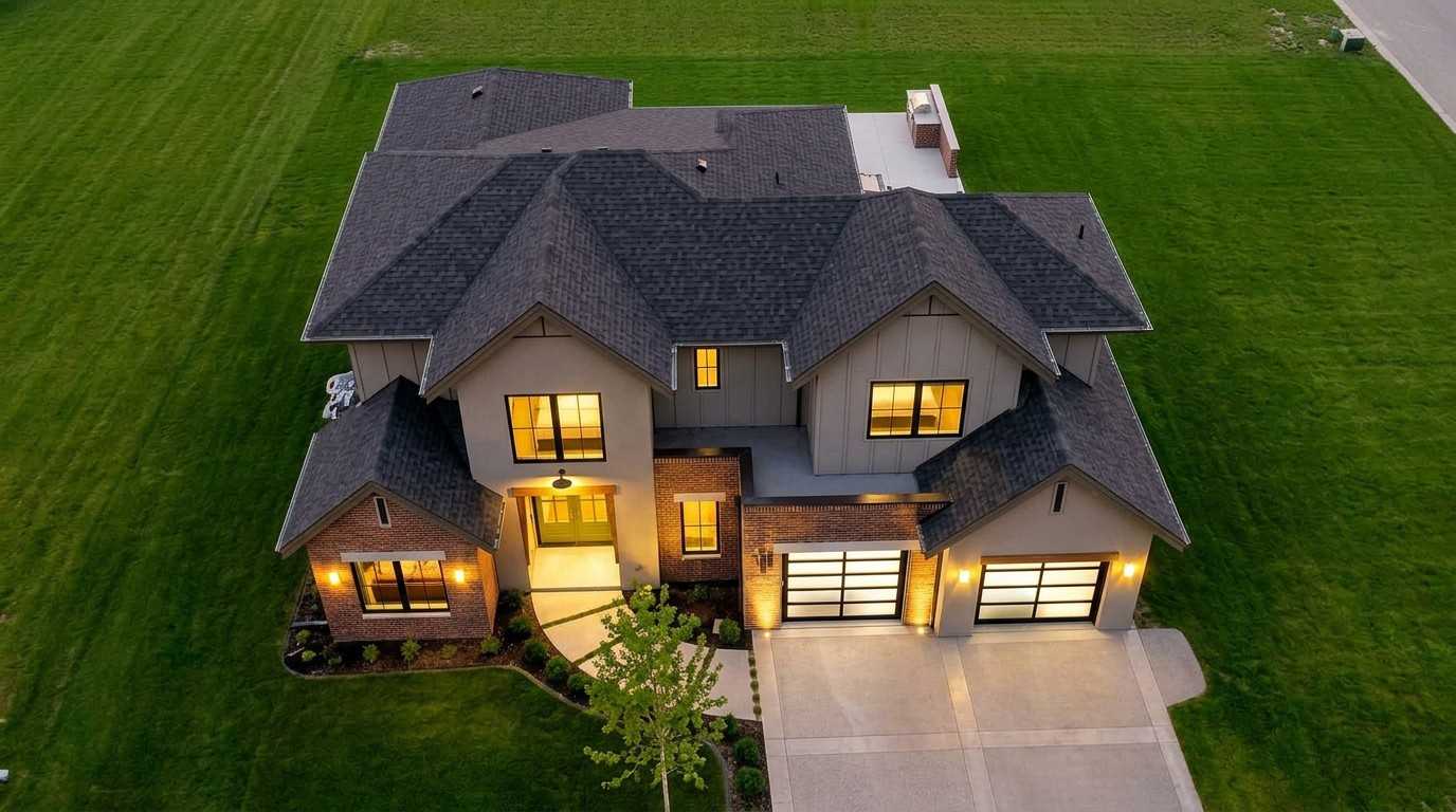 Top Elevation of Modern Farmhouse 4 BHK