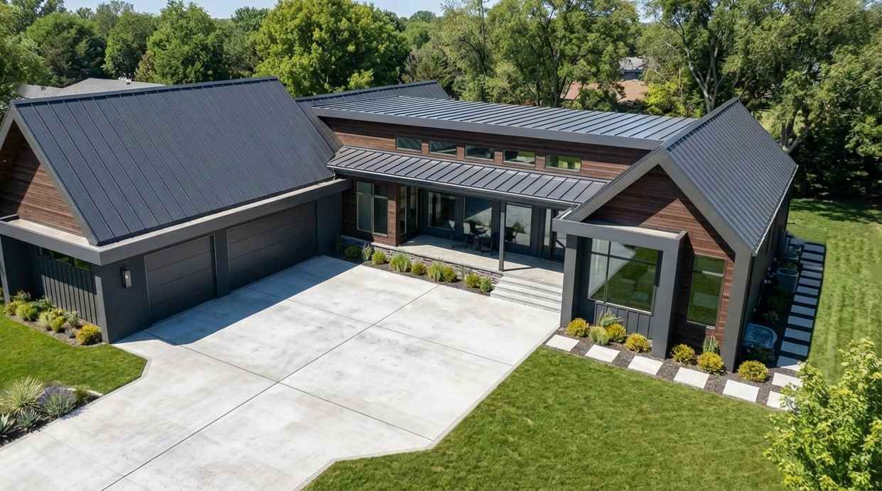 Aerial Elevation of the 4BHK farmhouse