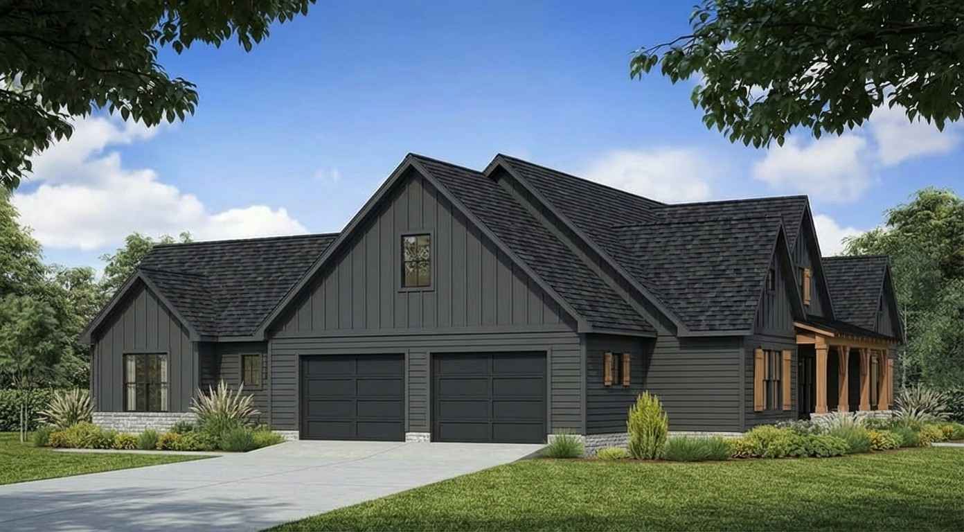 Right Elevation of the 4BHK Farmhouse