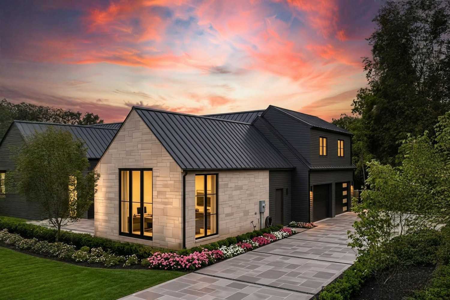 Right Elevation of 4 BHK Modern Farmhouse