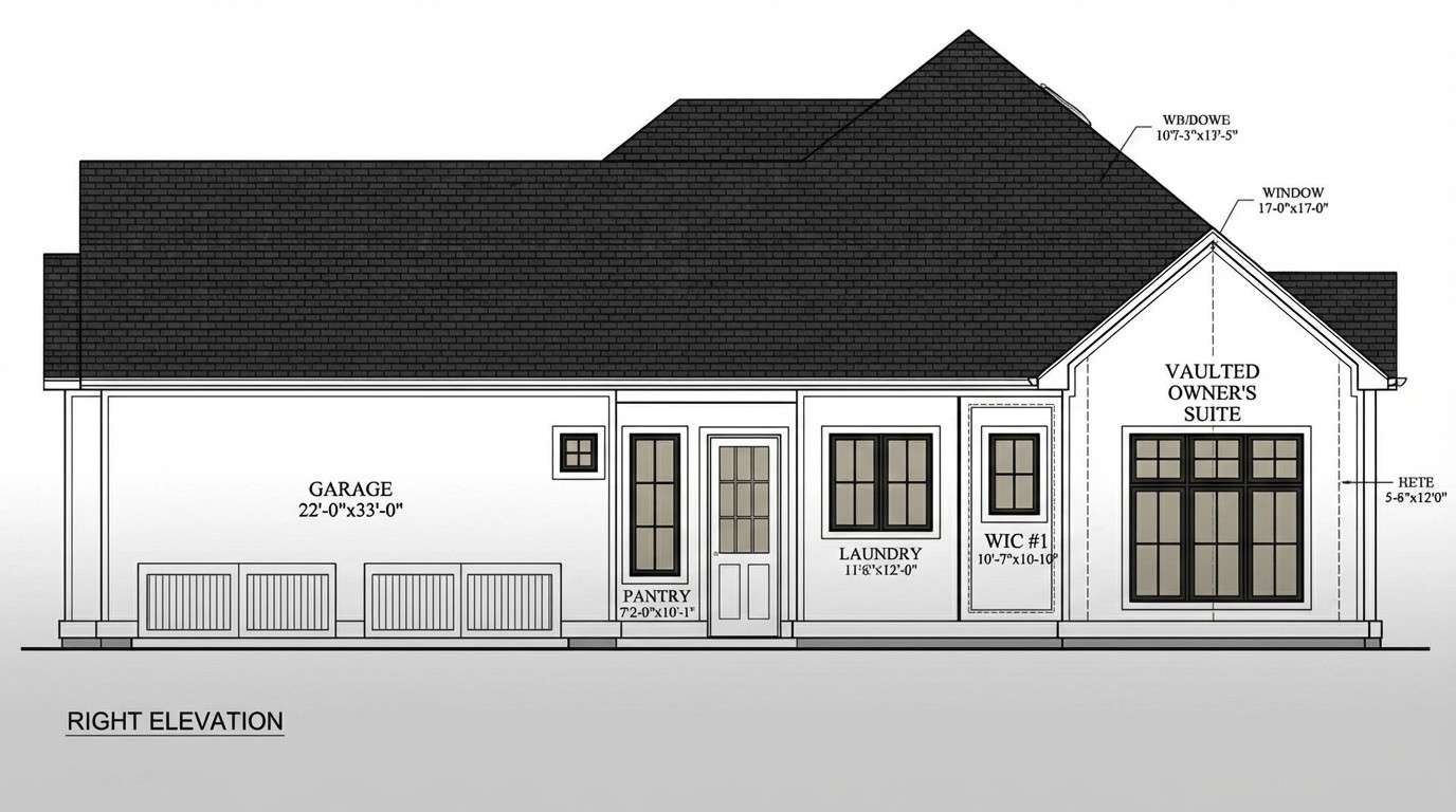 Right Elevation Concept of the Farmhouse
