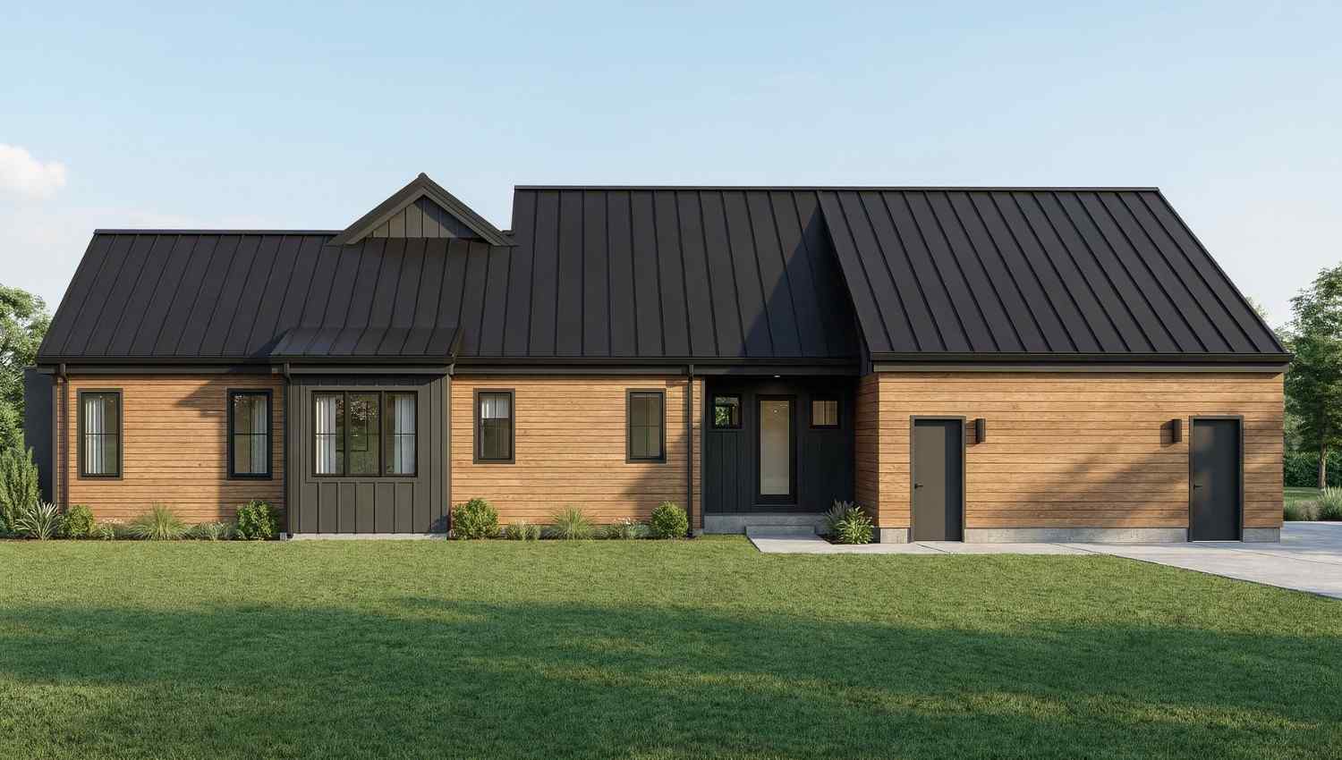 Left Elevation of the 4BHK farmhouse