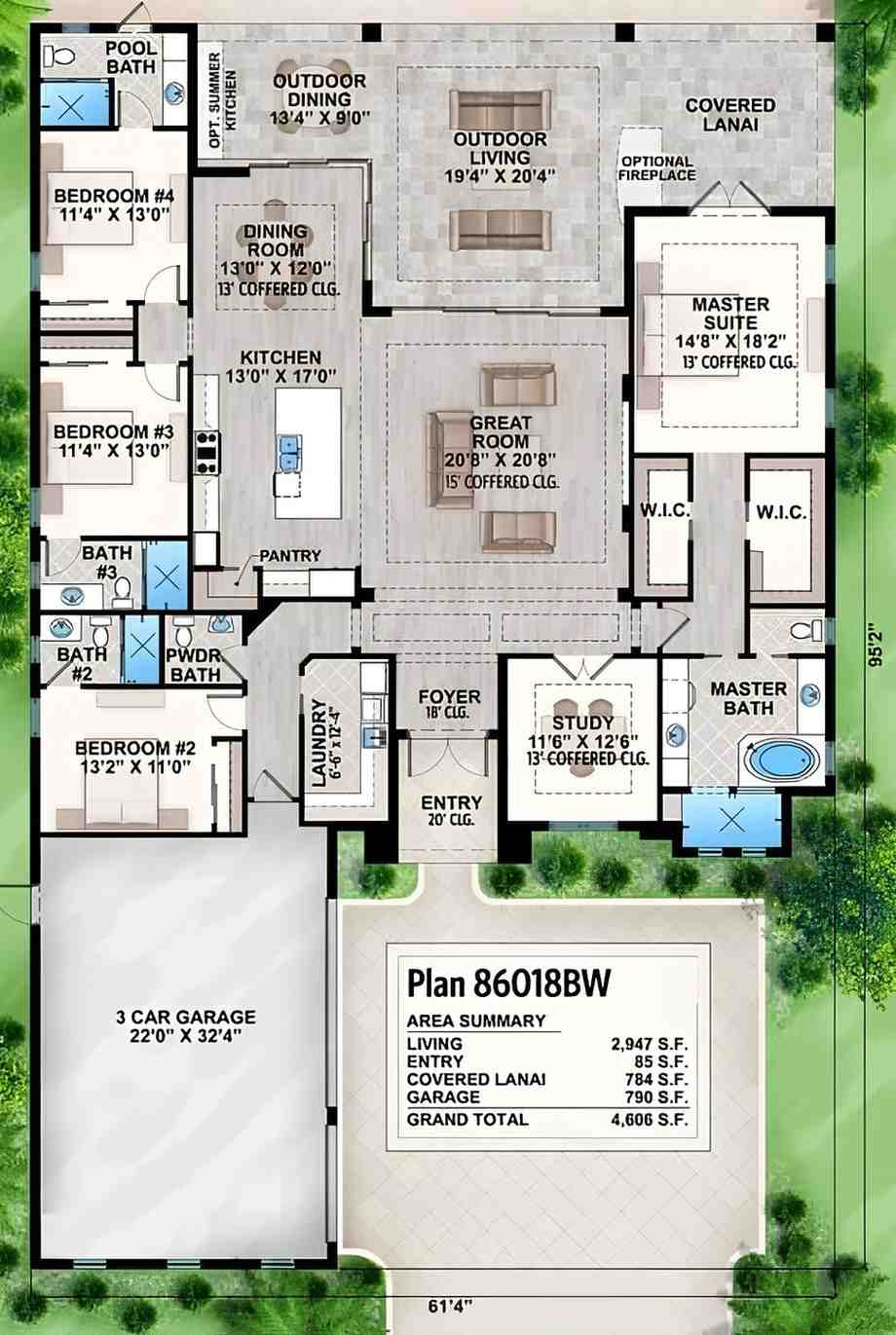 Blueprint of the 4BHK Modern Farmhouse