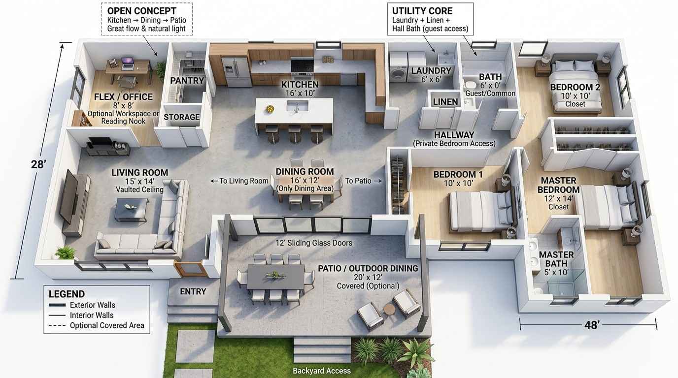 3D View of the farmhouse