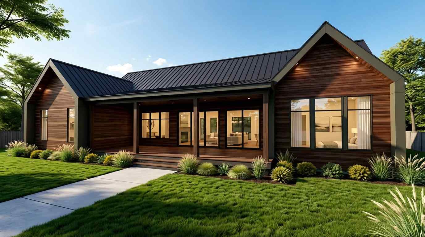 Rear Elevation of the 4BHK farmhouse