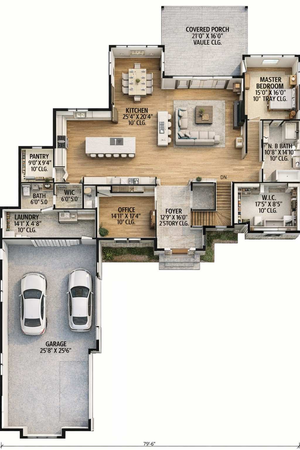 3D View of Ground Floor Plan