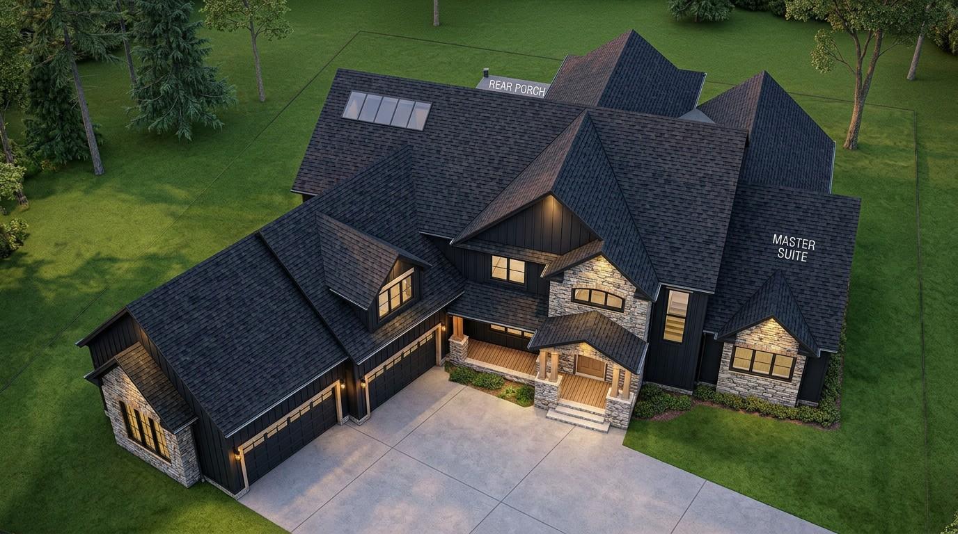 Top Elevation- Modern Farmhouse 5 BHK