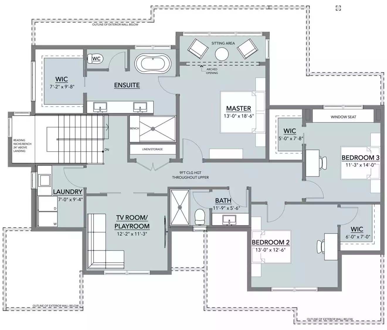 Blueprint of Second Floor (Upper Level)