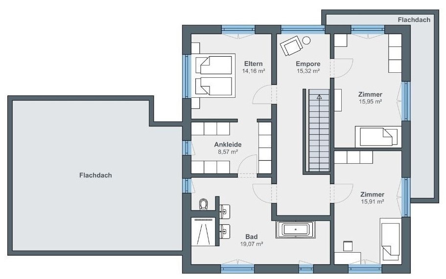 Blueprint of the Top Floor 4 BHK Contemporary Home