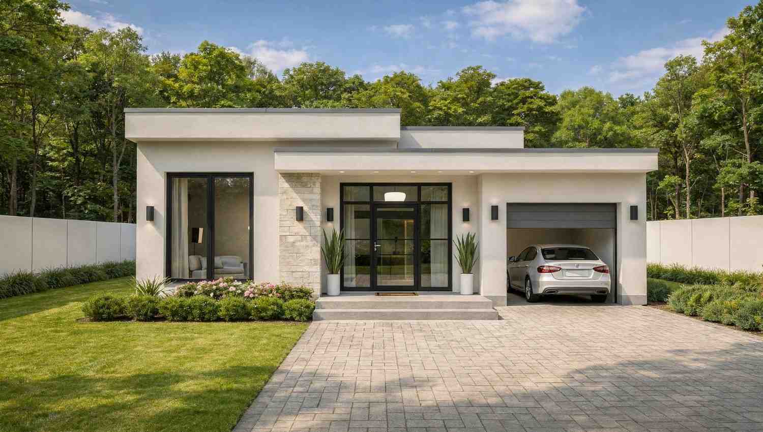 Front Elevation of the 3BHK Modern House