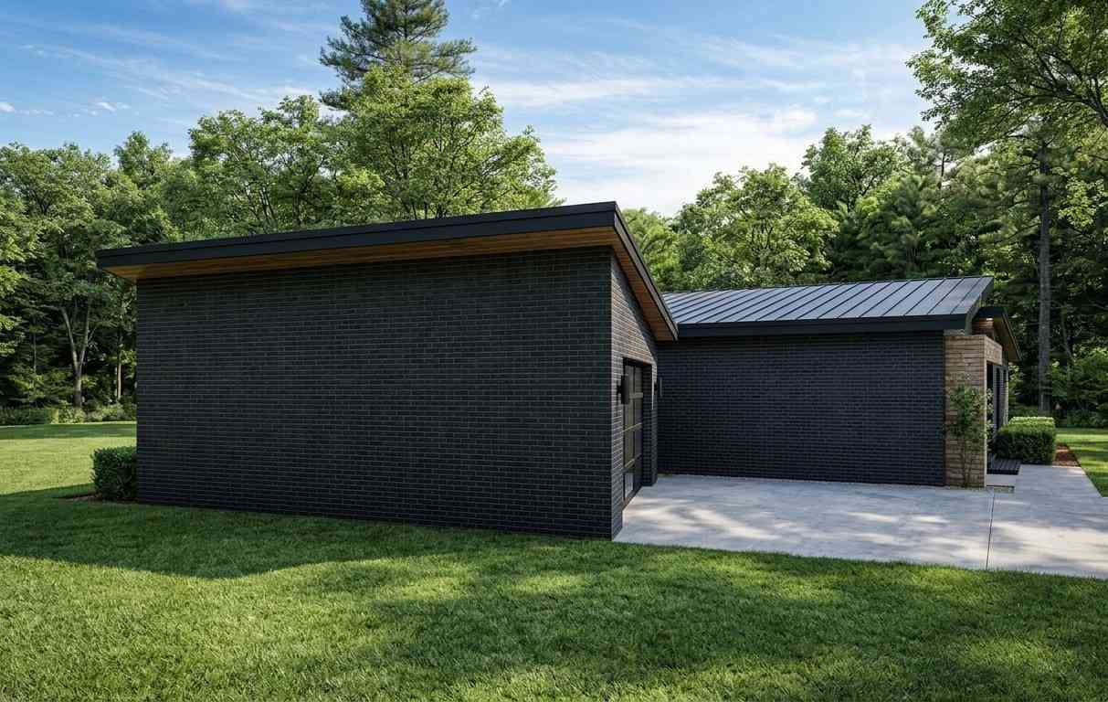 Left Elevation 3 BHK Modern Contemporary House 