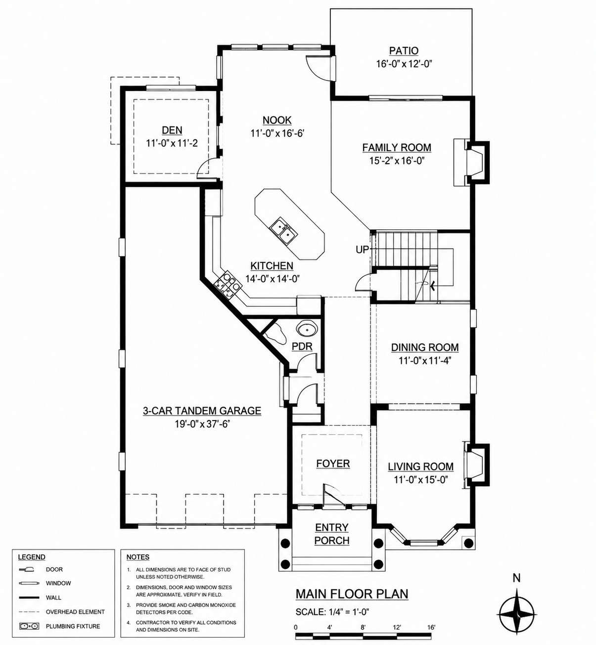 Blueprint of the Main Floor Dutch Colonial House