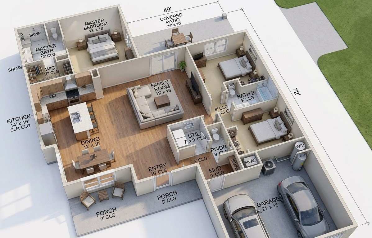 3D View of the Floor Plan