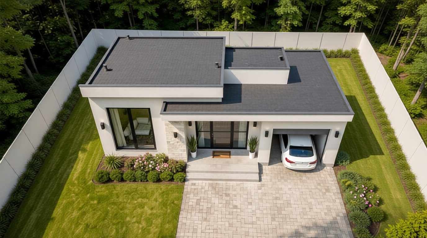 Aerial View of the 3BHK Modern House