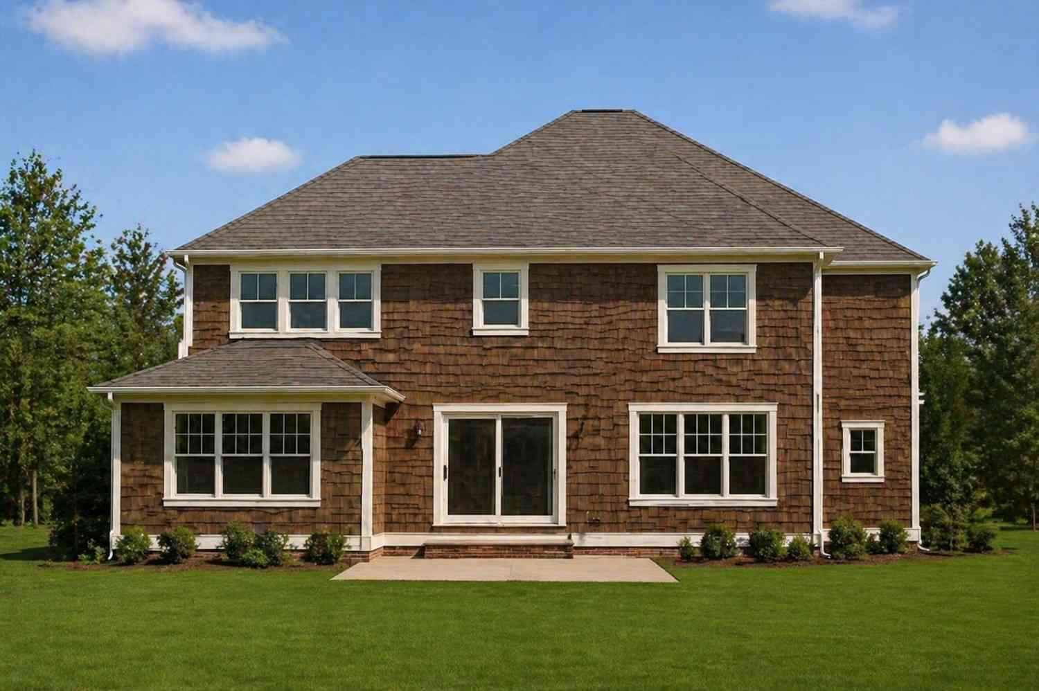 Rear Elevation of Dutch Colonial House