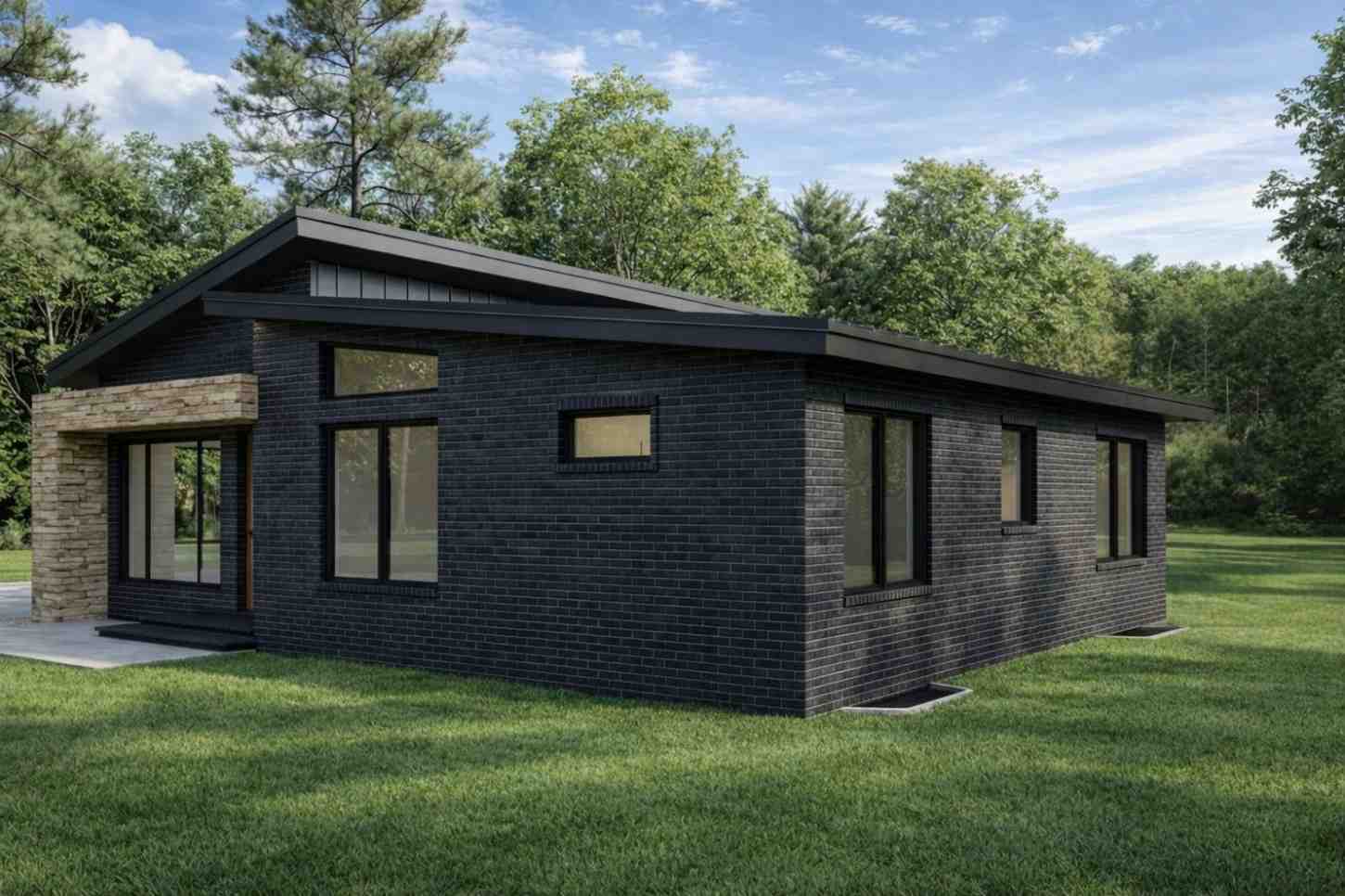 Right Elevation 3 BHK Modern Contemporary House 