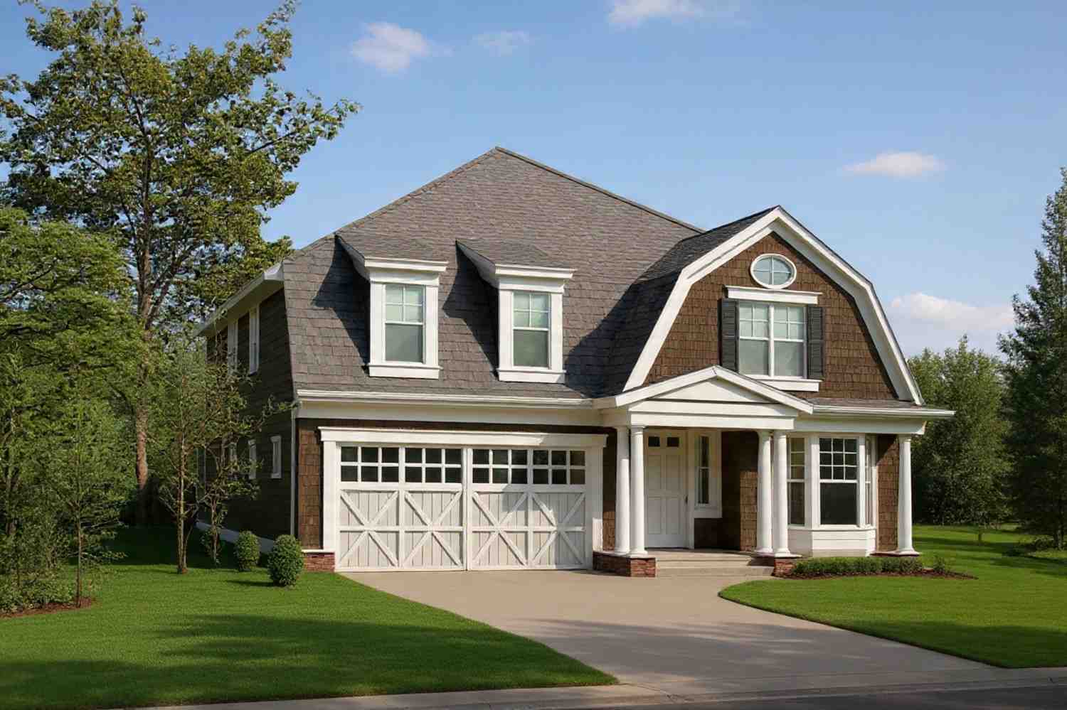 Front Elevation of Dutch Colonial House