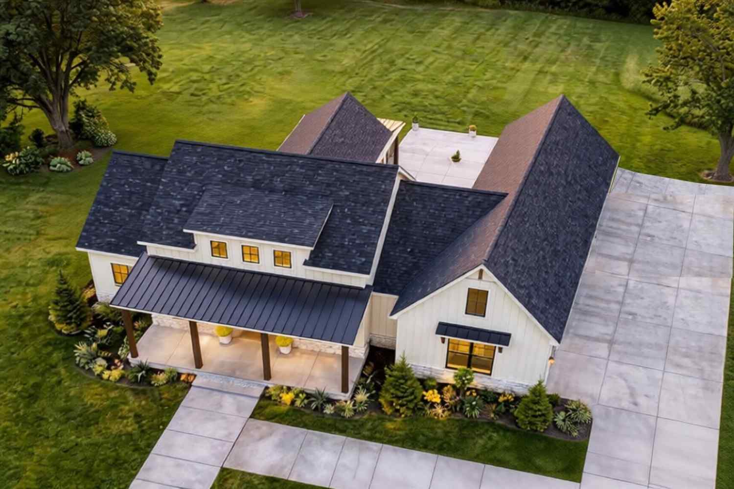 Aerial View of the Farmhouse