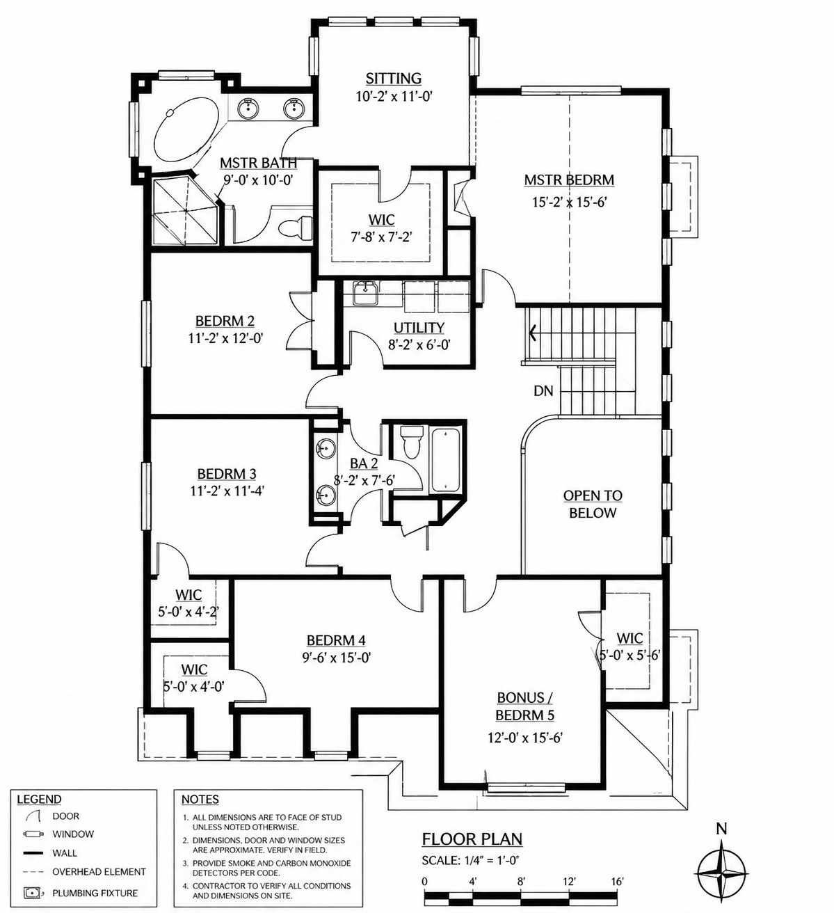 Blueprint of the Upper Floor Dutch Colonial House