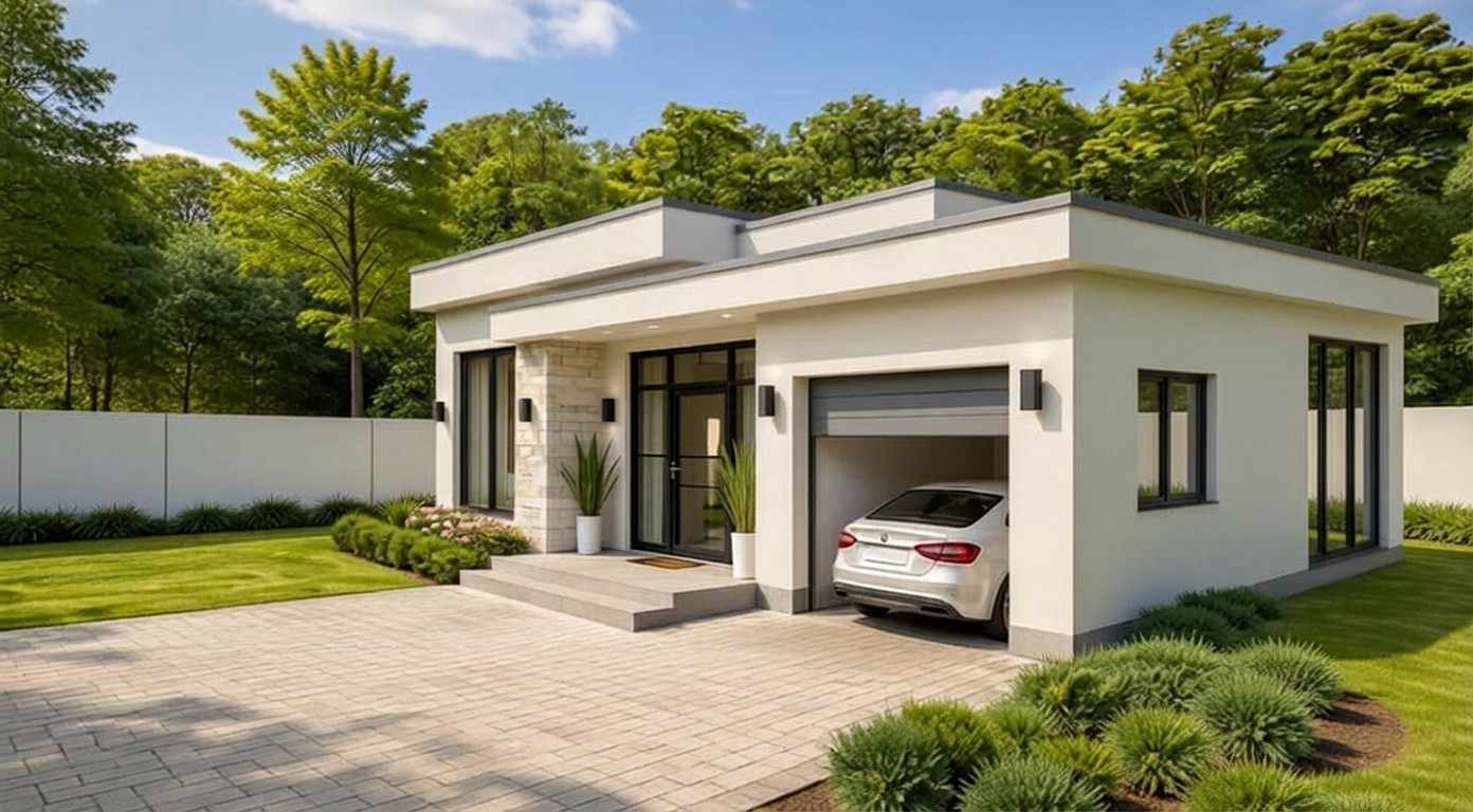 Right Elevation of the 3BHK Modern House