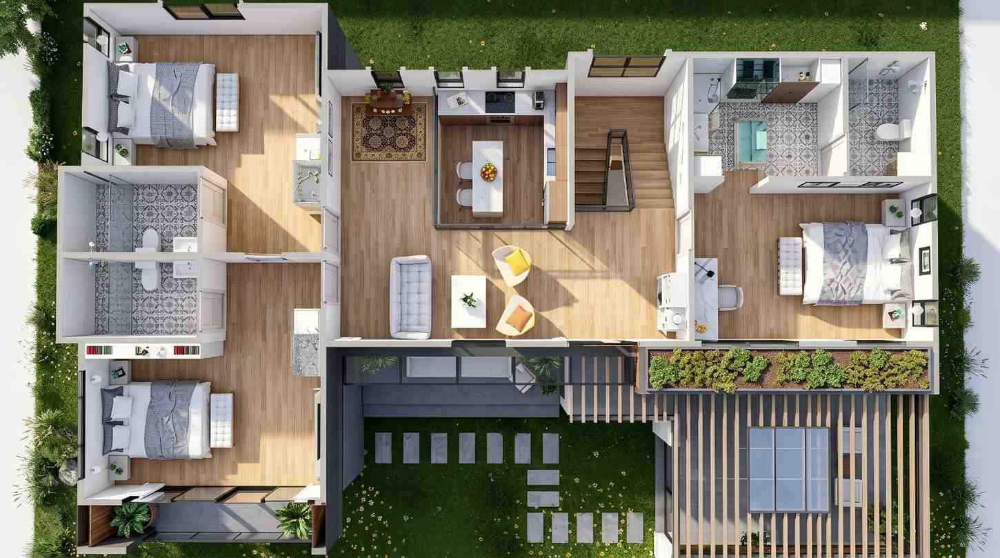 3D View of Top Floor Plan