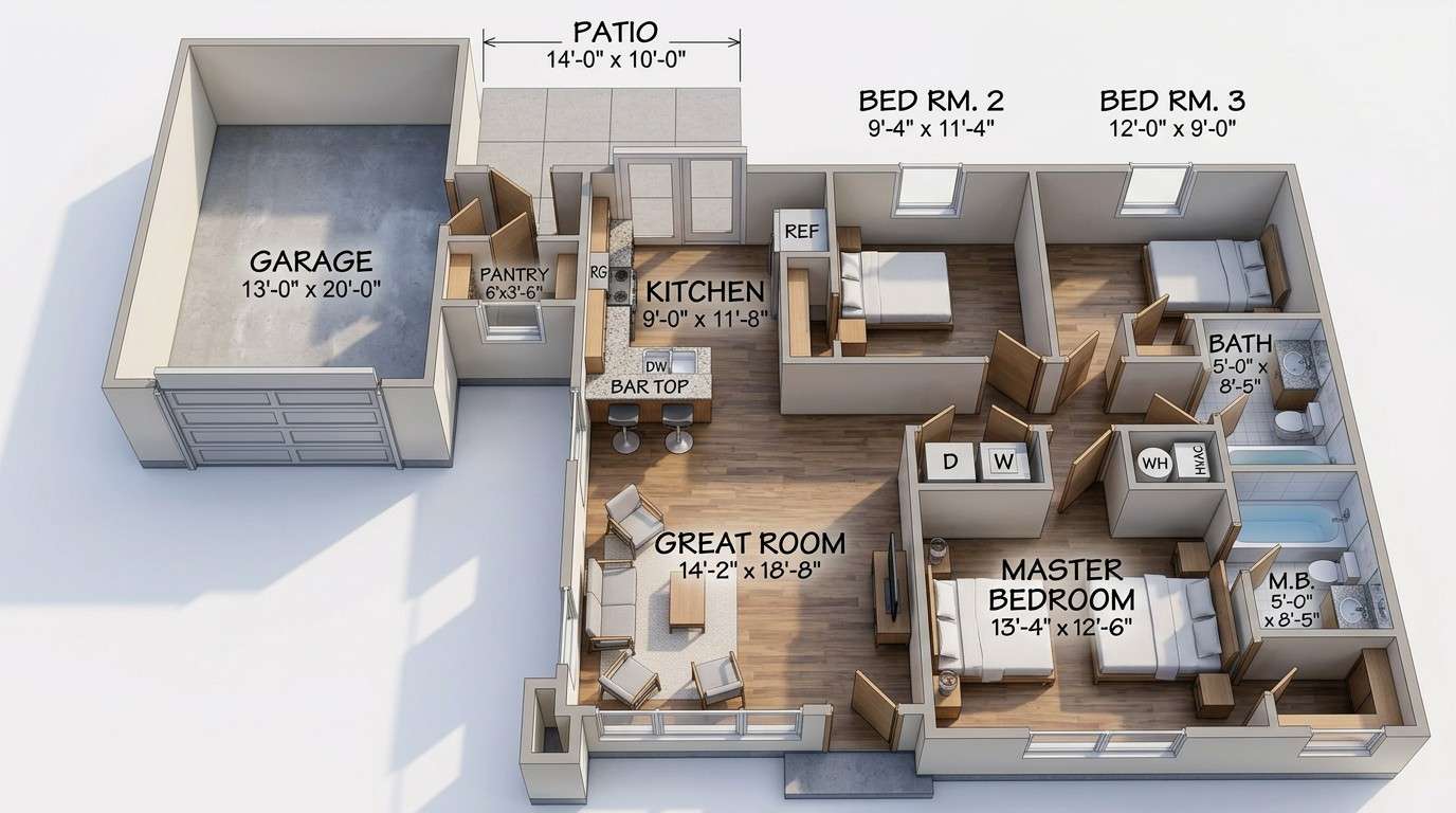 3D View of the Floor Plan