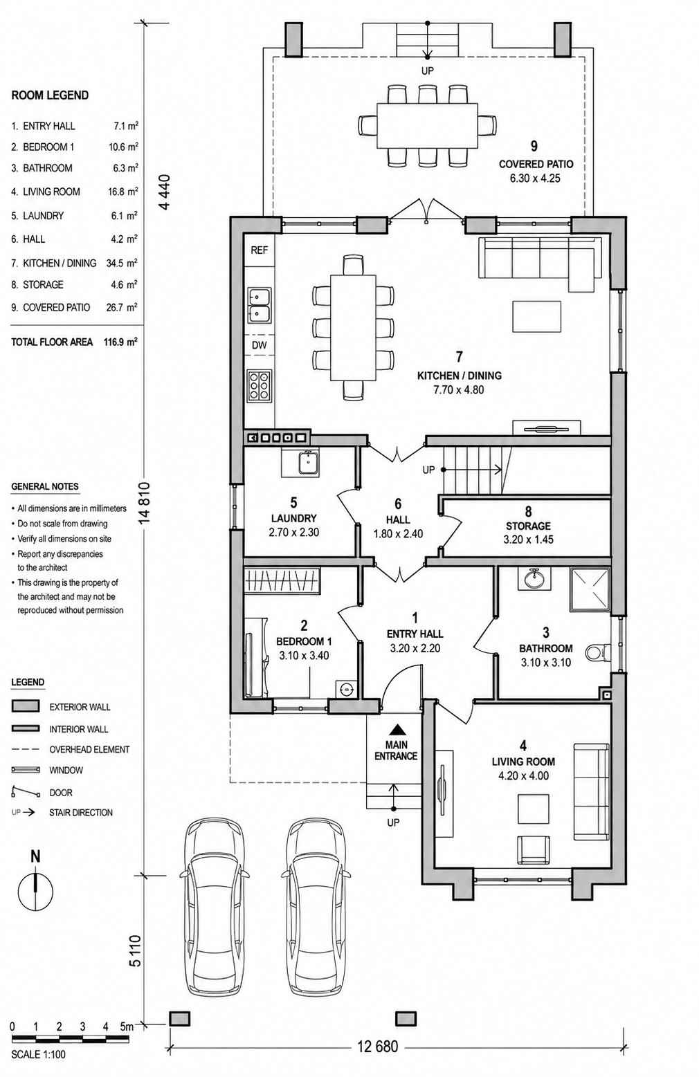 Main Floor Blueprint of Modern Luxury Villa