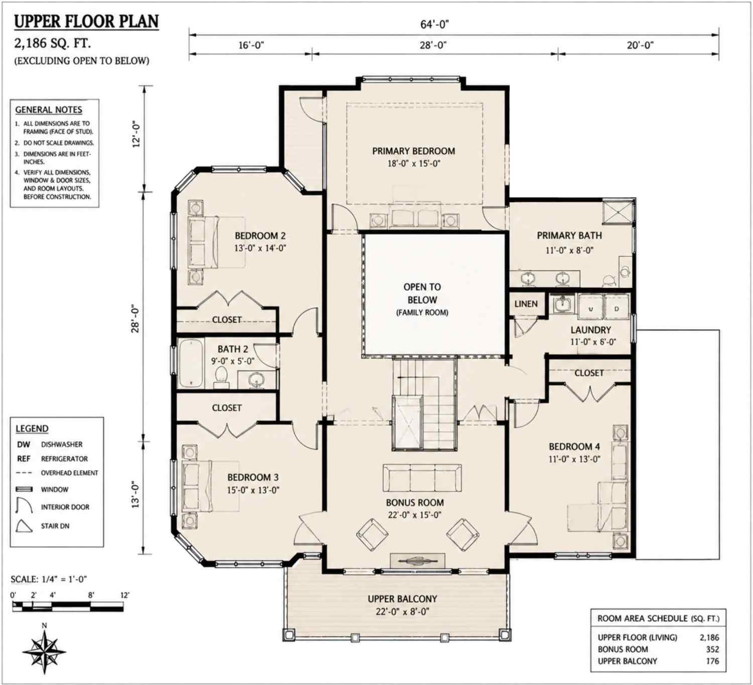 Blueprint of the Upper Floor Plan