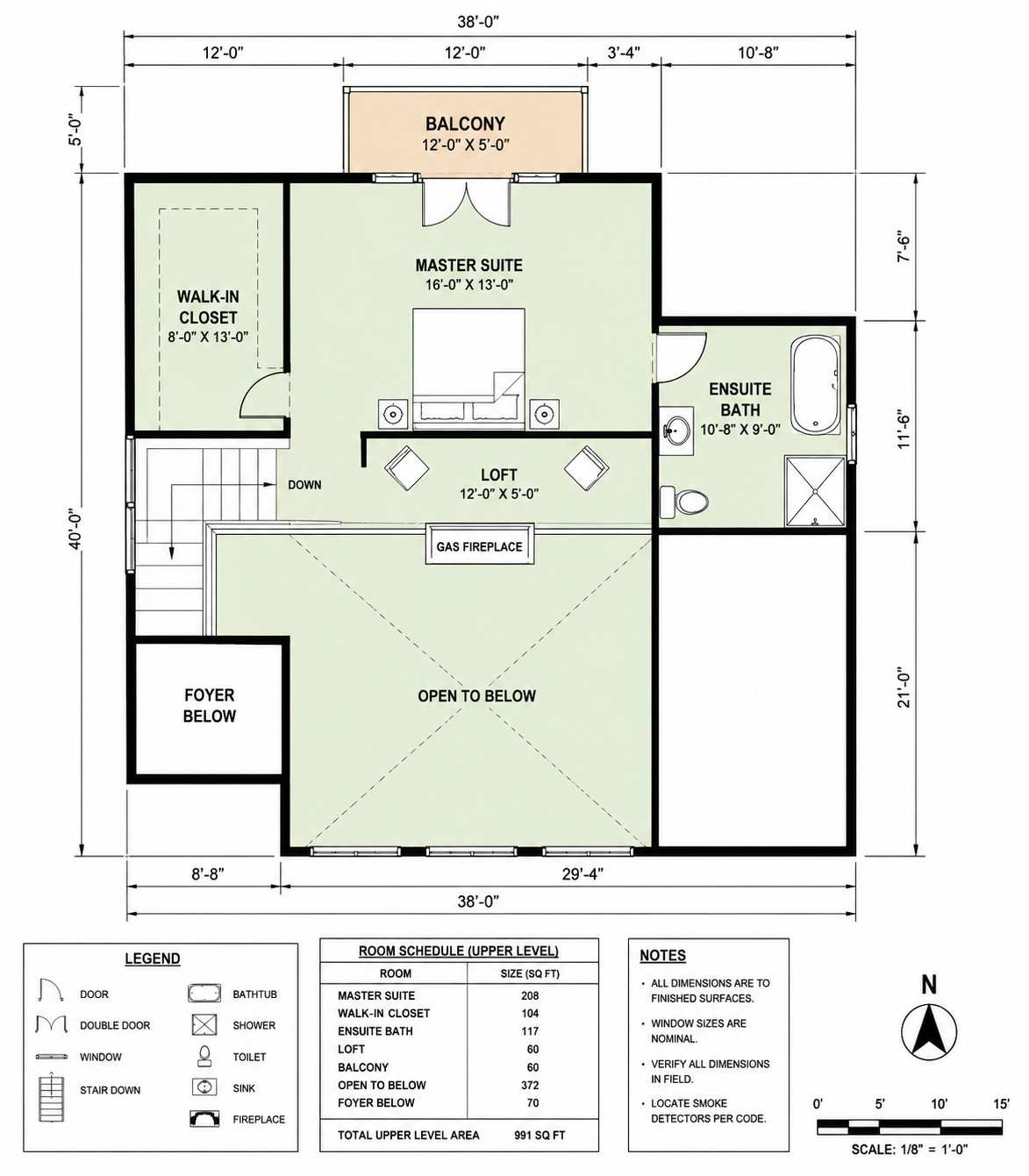 Upper Floor Blueprint of Mountain Rustic House
