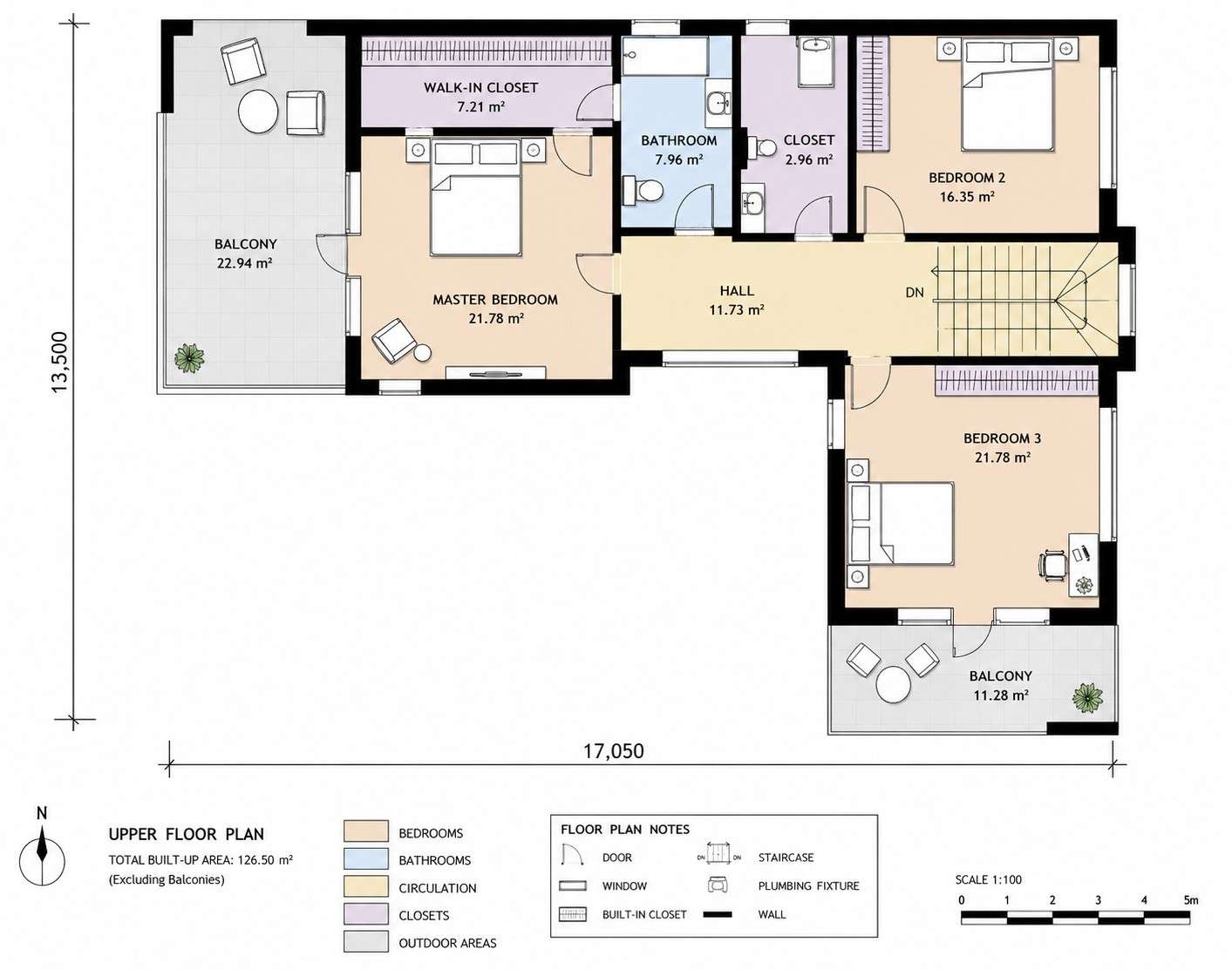 Upper Floor Blueprint of the House
