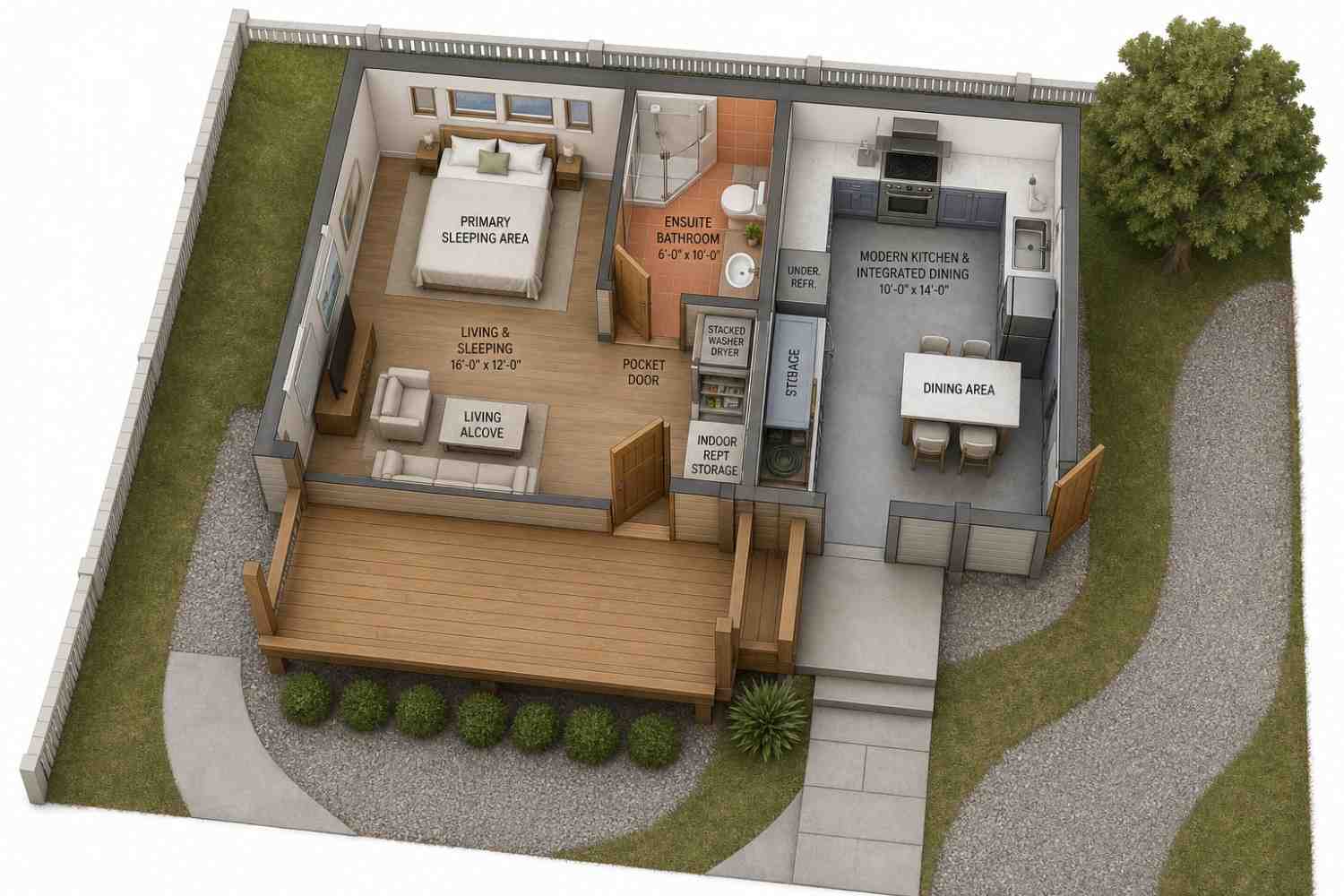 3d View of Modern Minimalist House