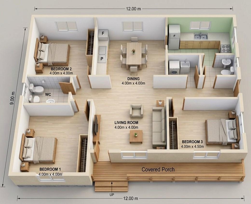 3D View of the Floor Plan