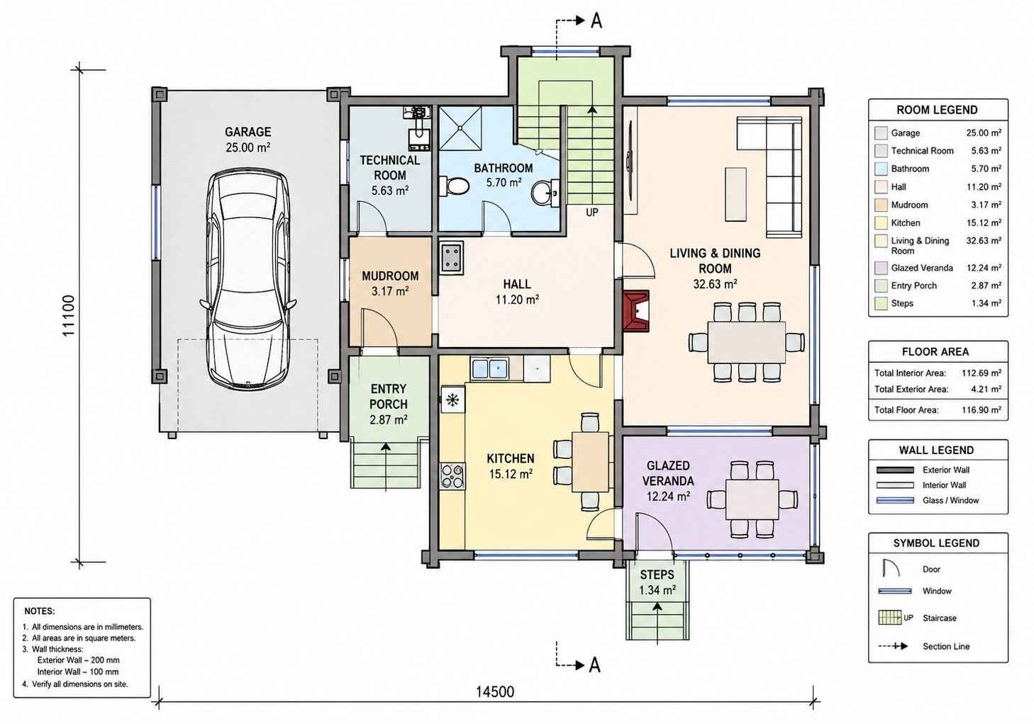 Main Floor Blueprint of the Scandinavian House