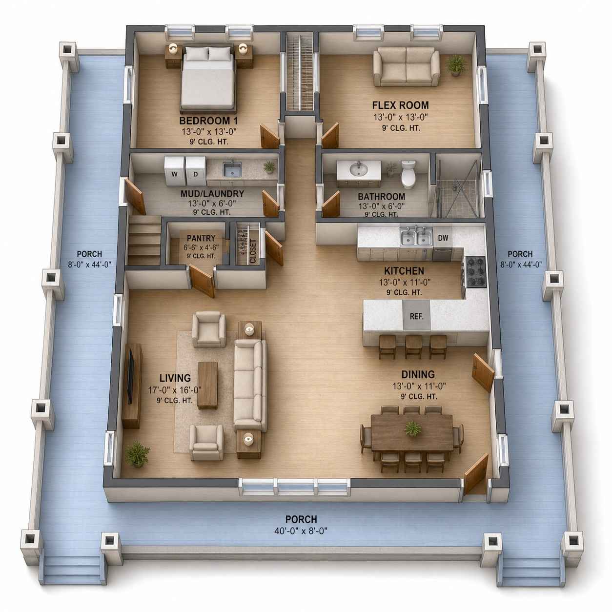 3D view of the floorplan