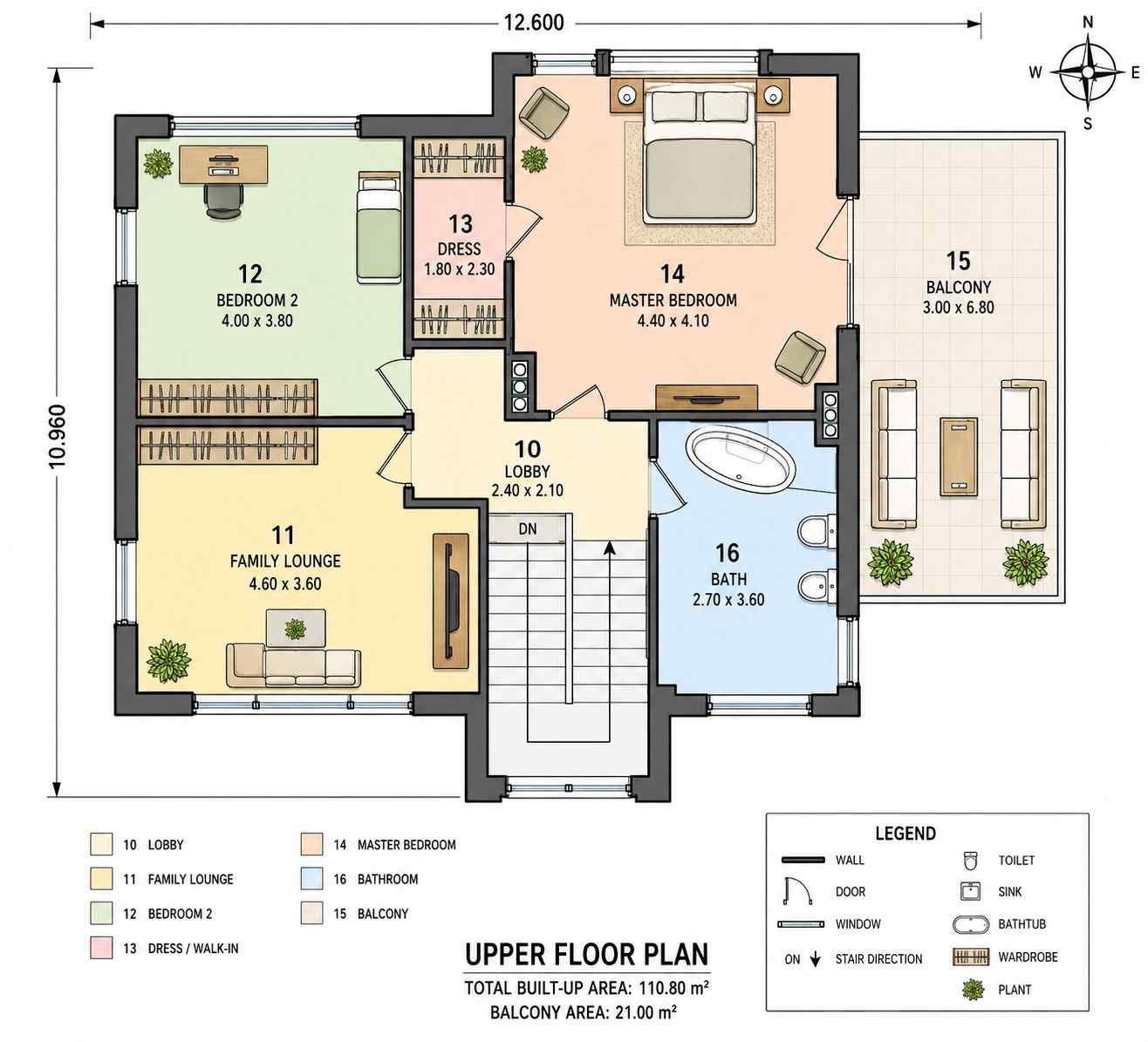 Upper Floor Blueprint of the House