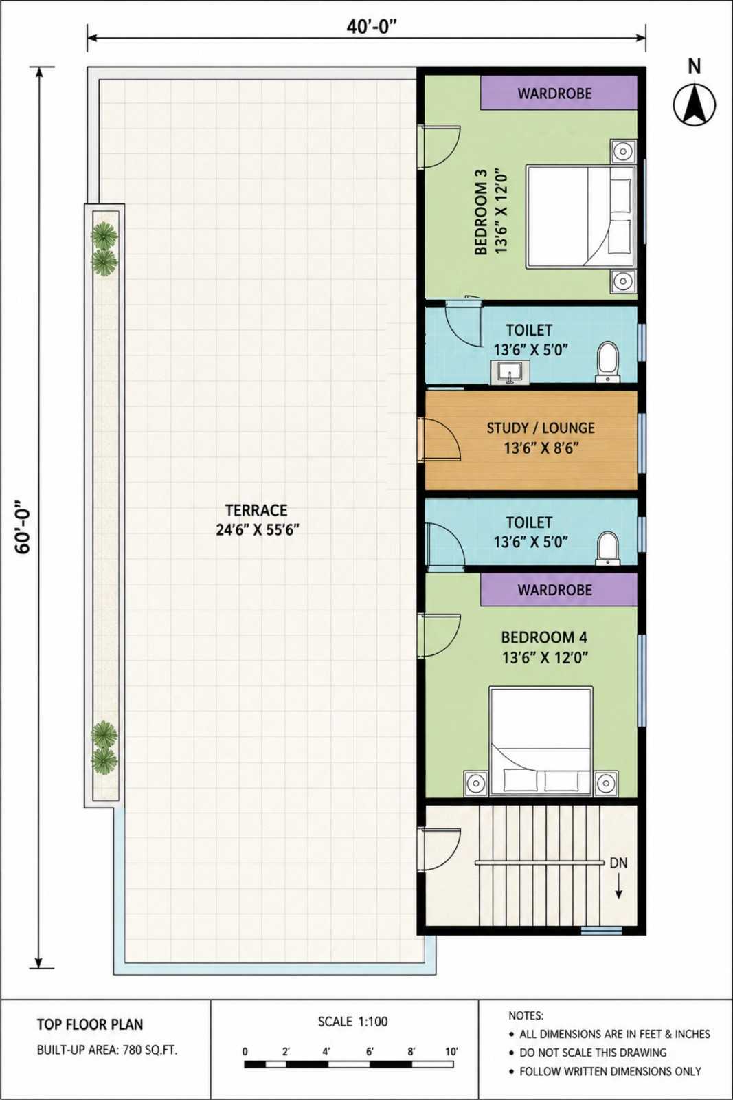 Top Floor Blueprint of the House