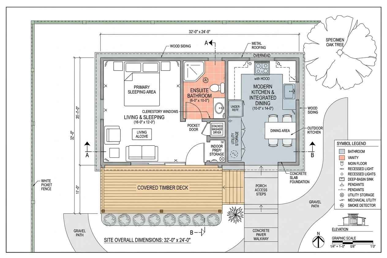 Blueprint of Modern Minimalist House