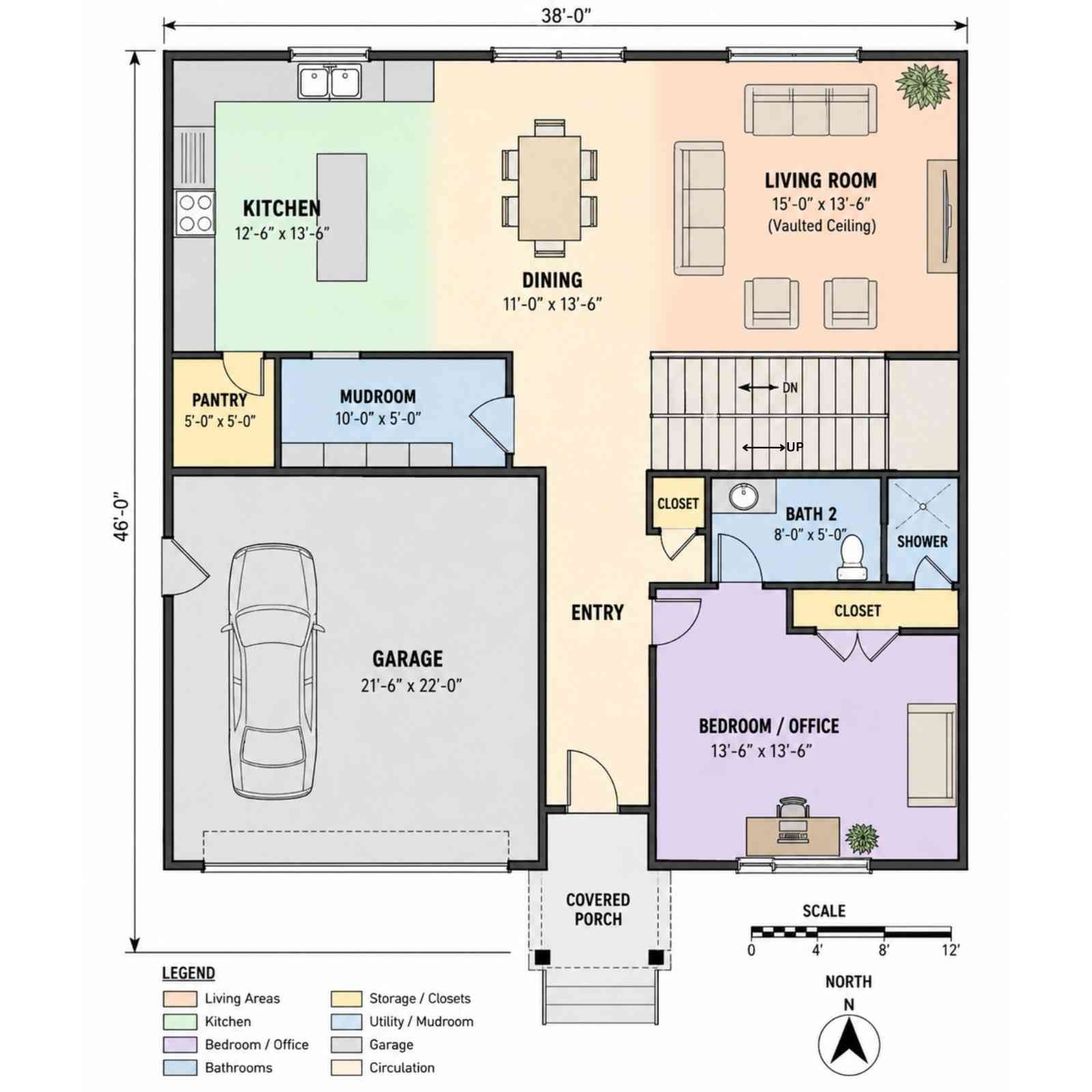 Main Floor Blueprint of Modern Contemporary House
