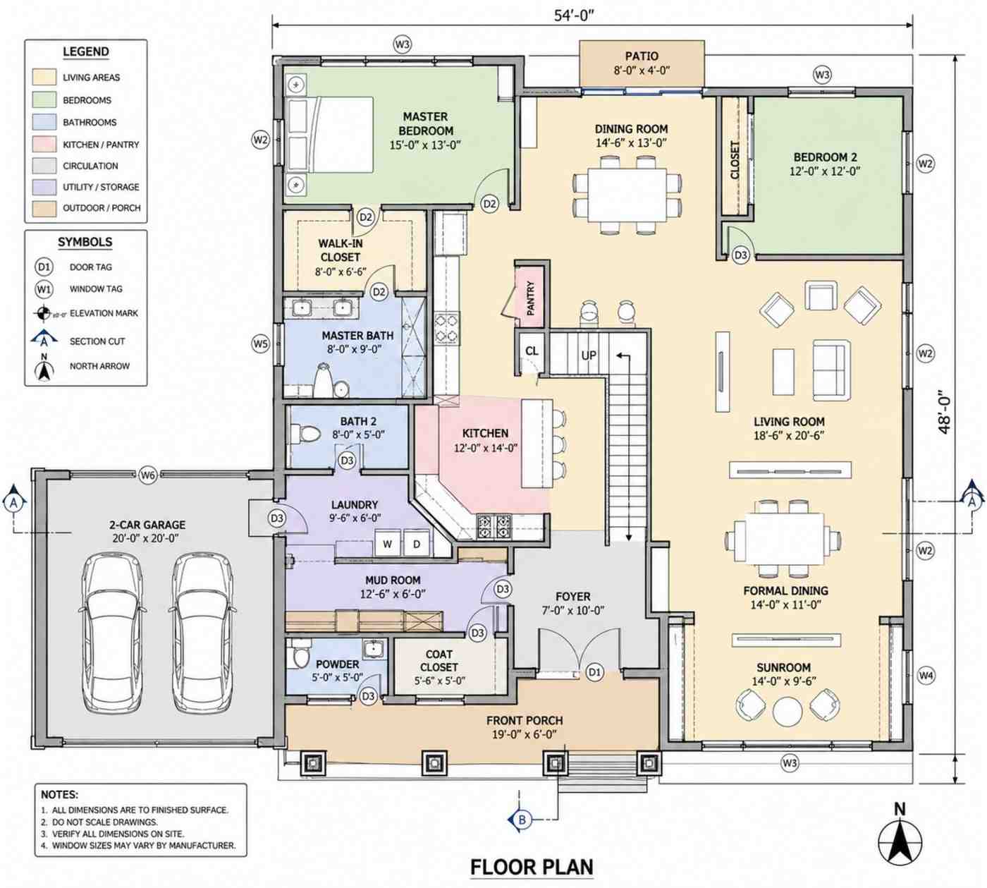 Ground floor Blueprint of 6-Bedroom Modern Villa