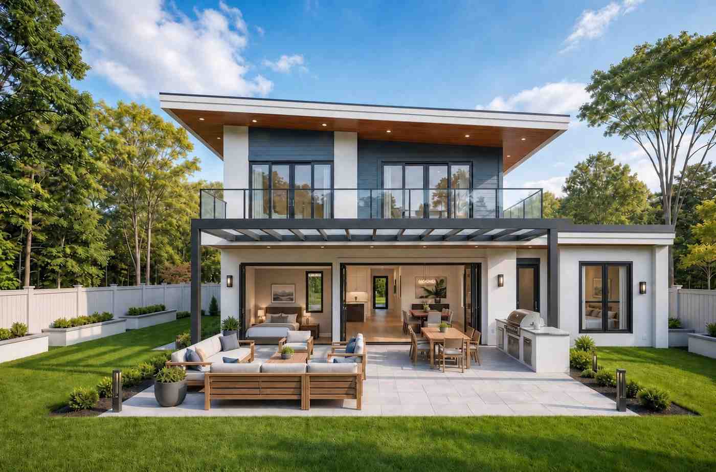 Rear Elevation View Showing the Seamless Transition to the Backyard