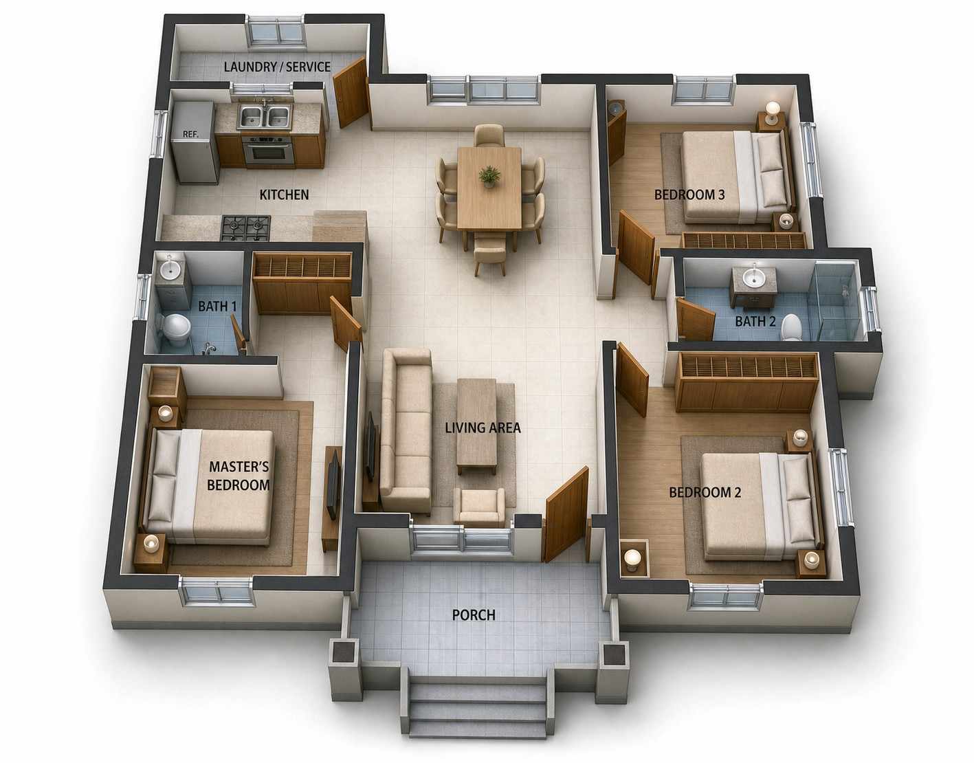 3D view of the floorplan
