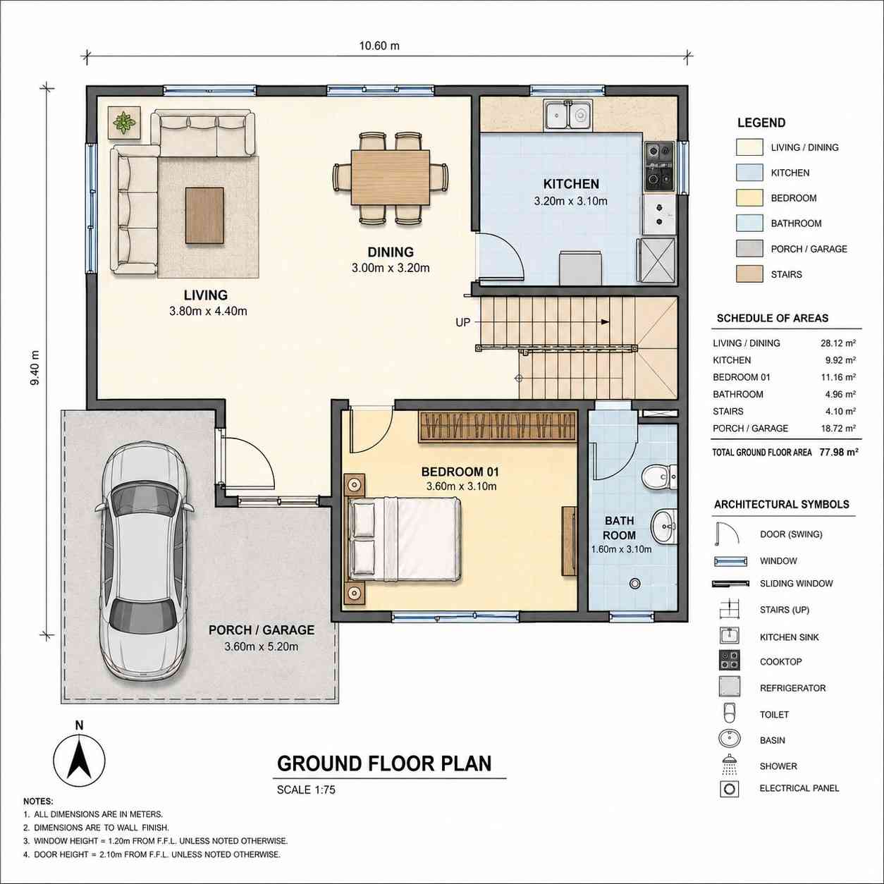 3 Bedroom 2 Story Tropical Modern House