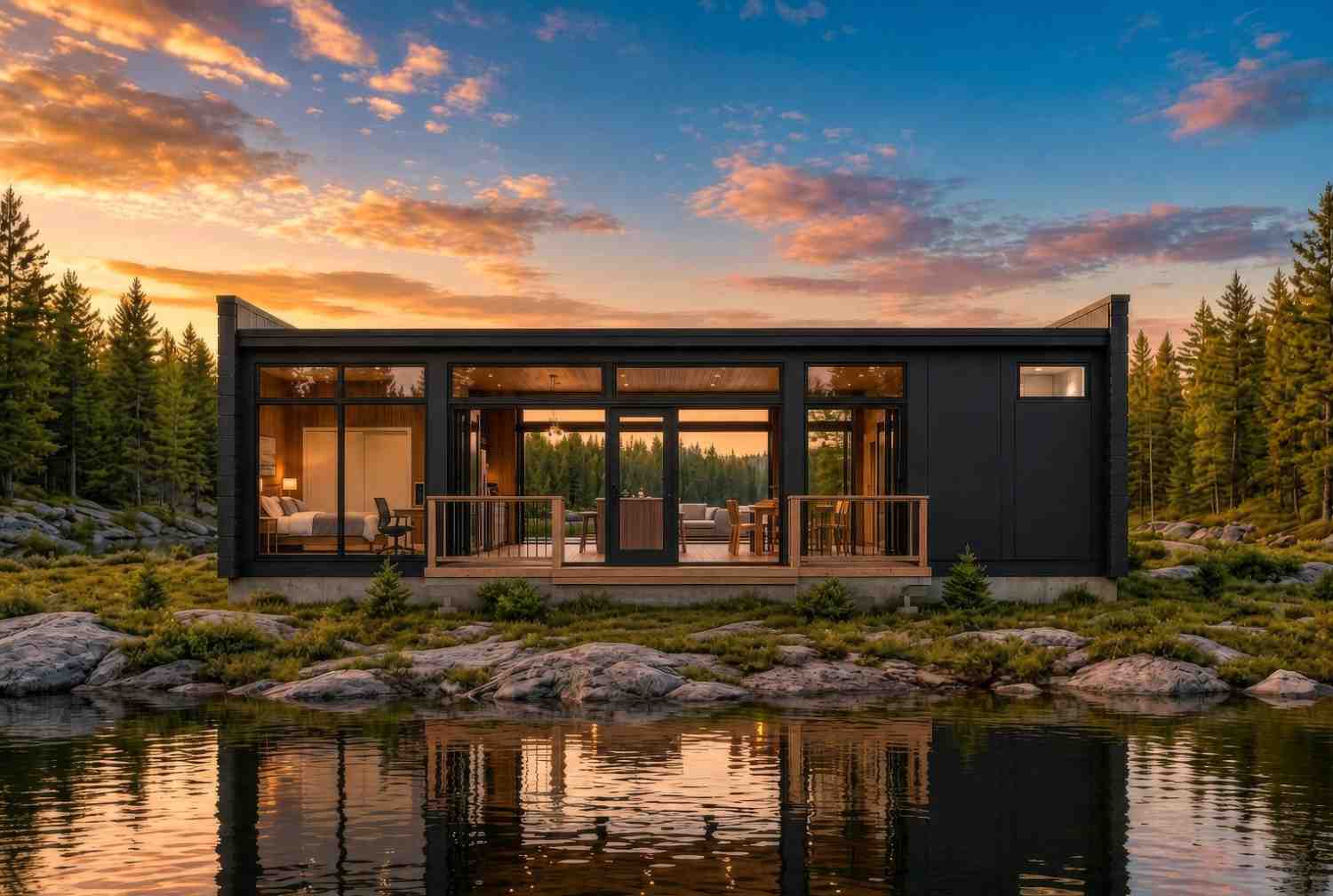 Rear View of the 3 Bedroom Modern Container House Plan