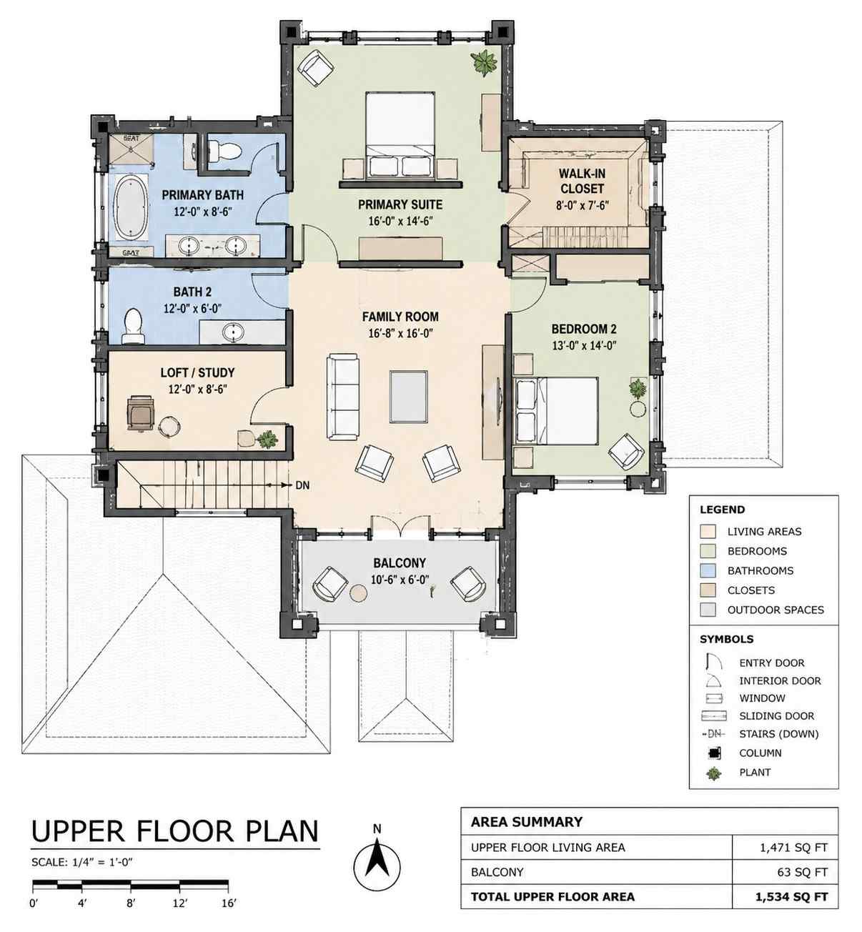 Upper Floor Blueprint of the House