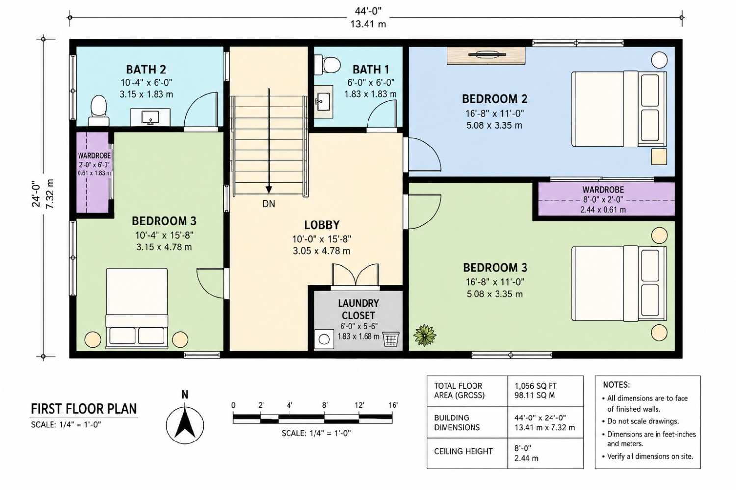 Upper Floor Blueprint of the House